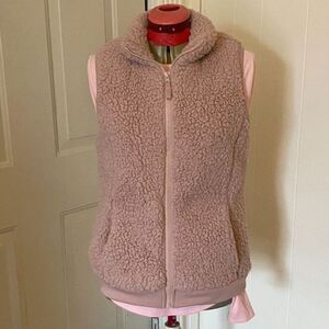 Time and Tru Sherpa Fleece Zip up Vest Women Size M